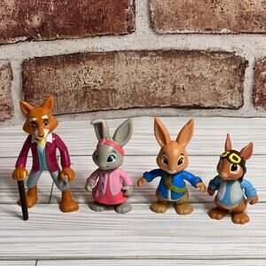 4 Nickelodeon Beatrix Potter Peter Rabbit And Friends Figures Peter Lily Mr Tod